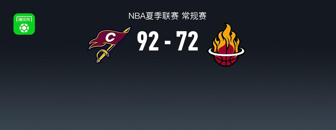 NBA夏季联赛战报：骑士92-72热火，凯尔-韦尔21分